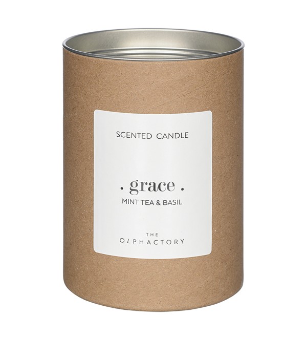Свеча ароматическая the olphactory, grace, mint tea&basil (новая), 40 ч