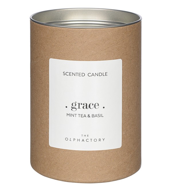 Свеча ароматическая the olphactory, grace, mint tea&basil (новая), 40 ч