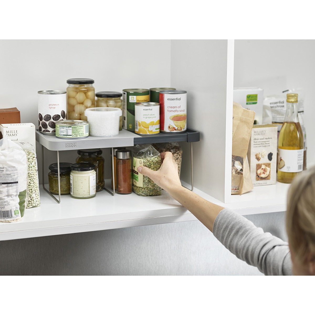 Полка раздвижная cupboardstore, серая
