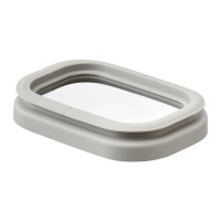 Банка для хранения прямоугольная vacuum glass, 500 мл, светло-серая