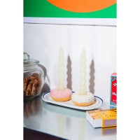 Подсвечник fast food, donut, D7 см, белый