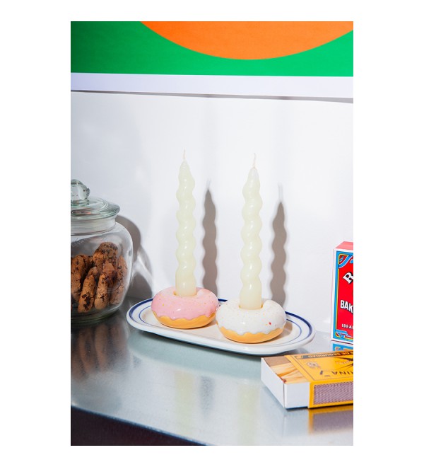 Подсвечник fast food, donut, D7 см, белый