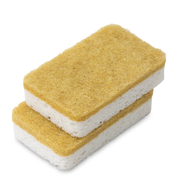 Набор губок для посуды из целлюлозы и кокосового волокна eco sponge, белые, 6 шт.