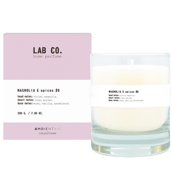 Свеча ароматическая lab co, magnolia&spices, 40 ч
