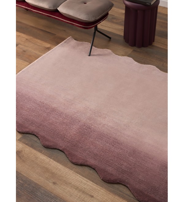 Ковер из шерсти over horizon цвета марсала из коллекции trendy ruffles, 120х180 см
