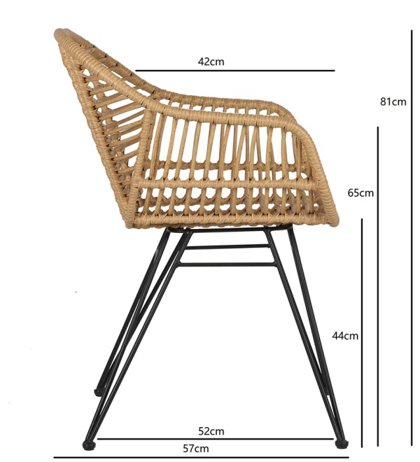Стул vetle bent, ротанг
