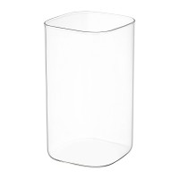 Банка для хранения квадратная vacuum glass, 1,5 л, светло-серая