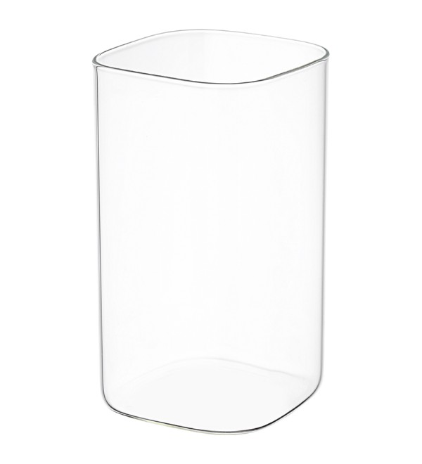 Банка для хранения квадратная vacuum glass, 1,5 л, светло-серая