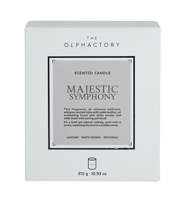 Свеча ароматическая the olphactory, white insignia, majestic symphony, 60 ч