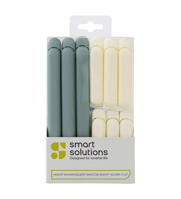 Набор зажимов для пакетов smart helper, 9 шт.