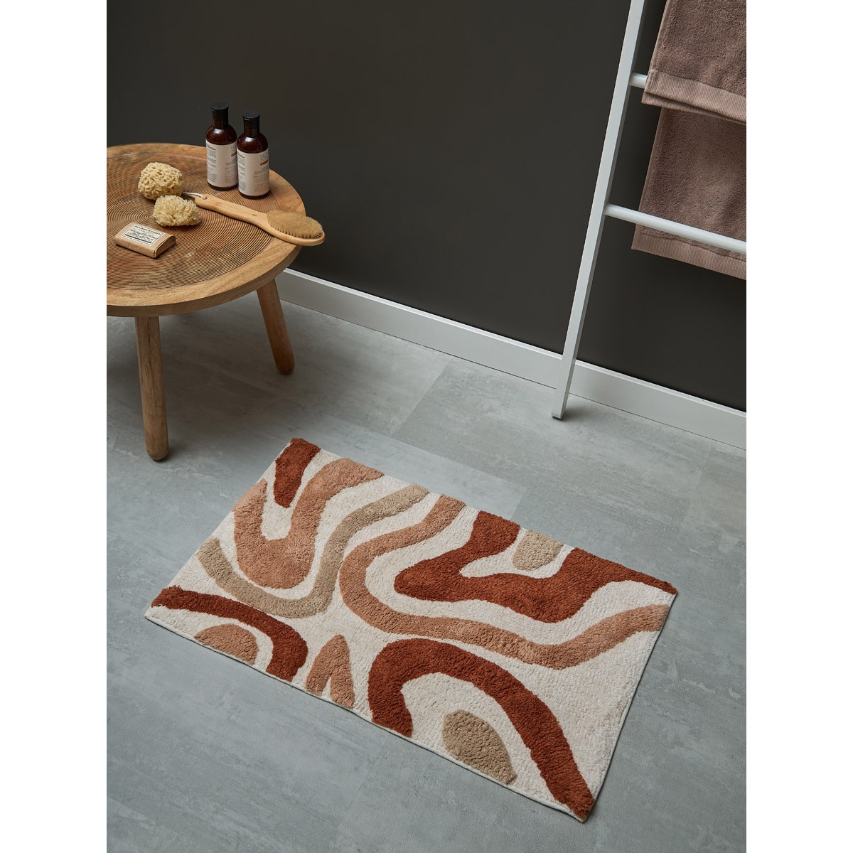 Коврик для ванной flow терракотового цвета из коллекции ethnic, 50x80 см