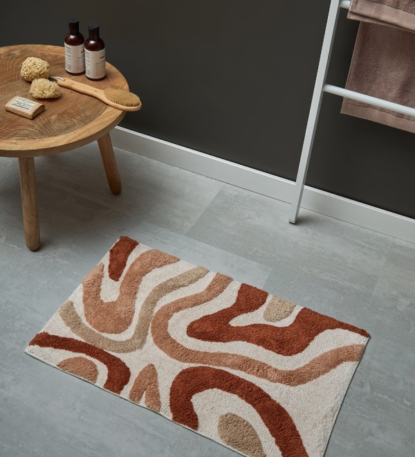 Коврик для ванной flow терракотового цвета из коллекции ethnic, 50x80 см