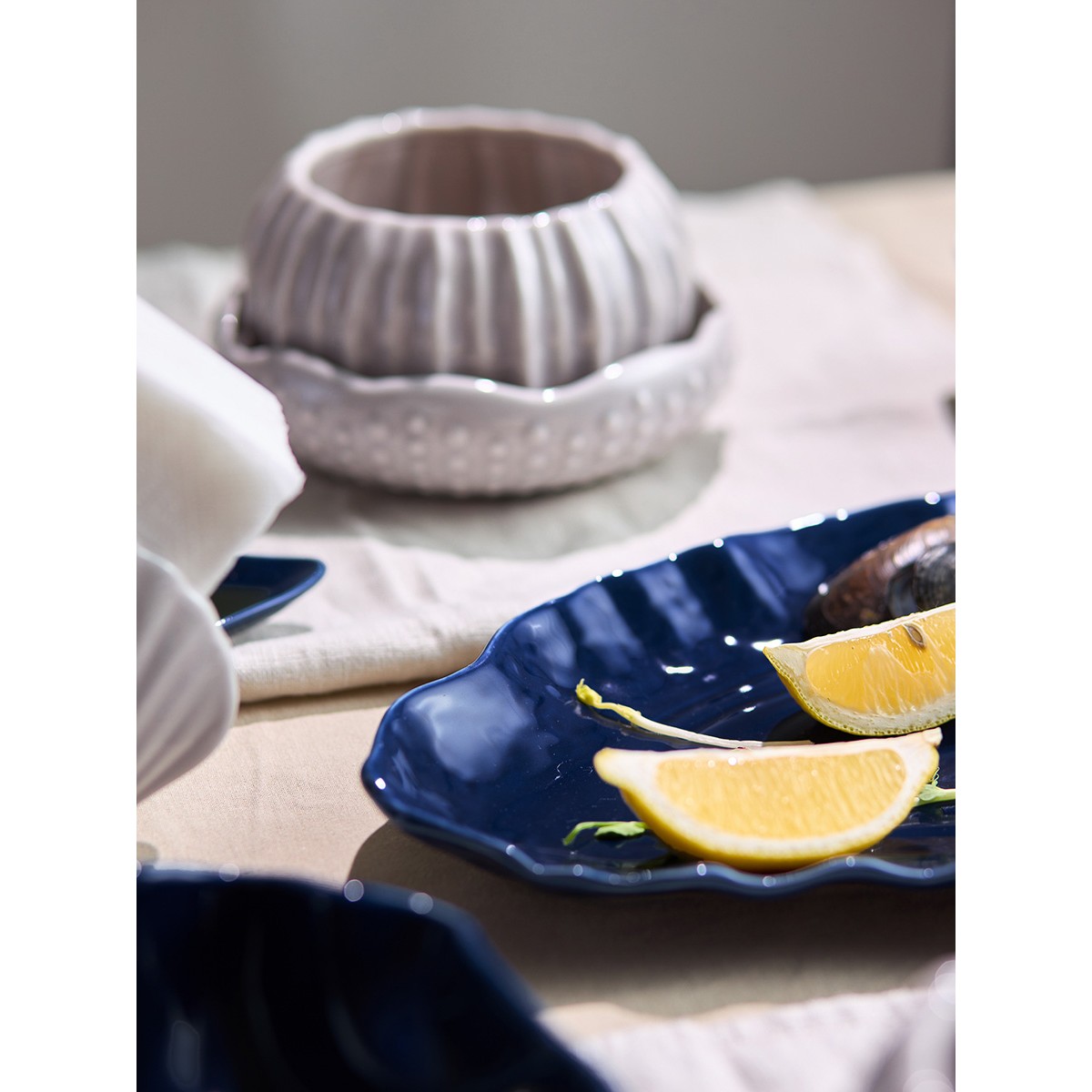 Блюдо сервировочное clams синего цвета из коллекции sea treasures