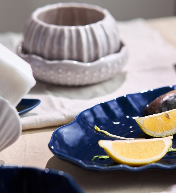 Блюдо сервировочное clams синего цвета из коллекции sea treasures