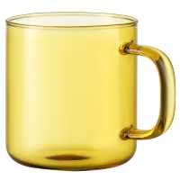 Чашка стеклянная, 350 мл, оранжевая