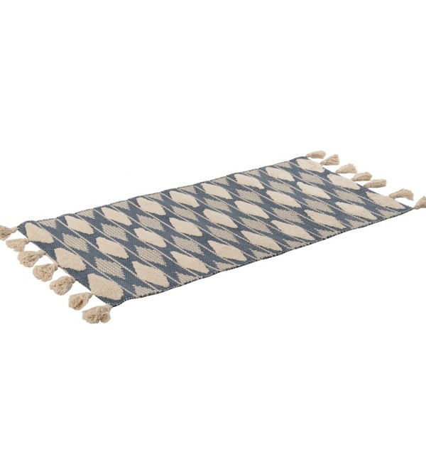 Ковер из хлопка синего цвета argyle из коллекции ethnic, 70х160 см