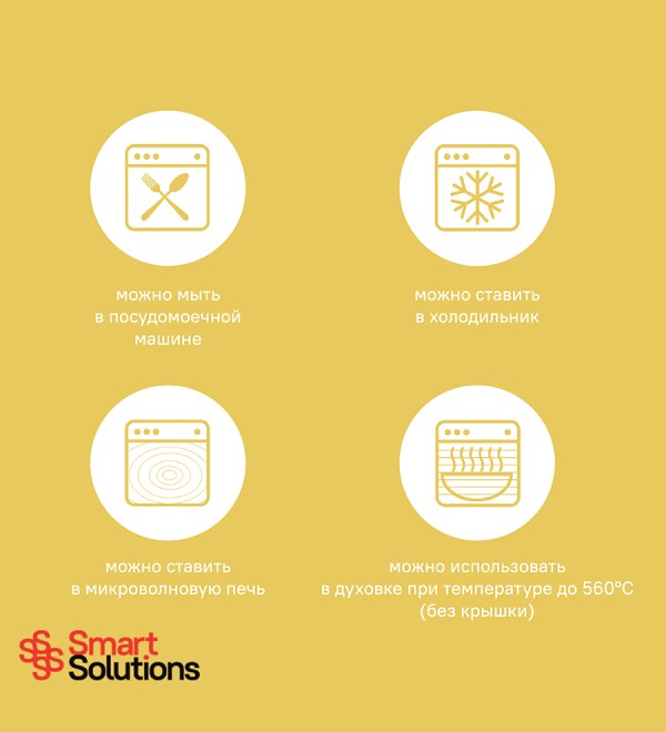 Набор контейнеров для запекания и хранения smart solutions, желтый, 3 шт.