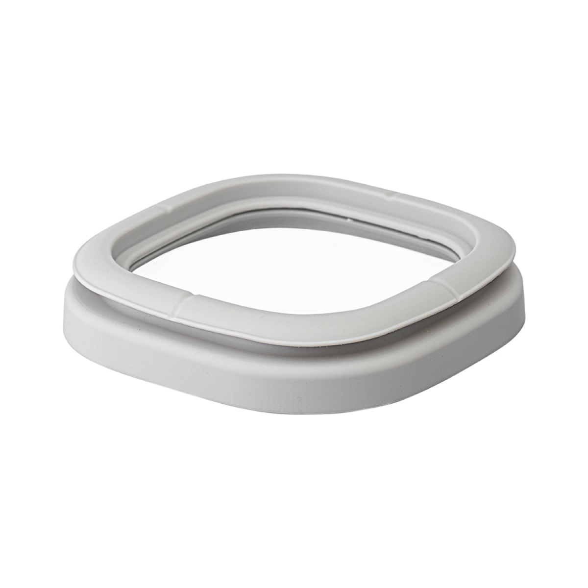 Банка для хранения квадратная vacuum glass, 1,5 л, светло-серая
