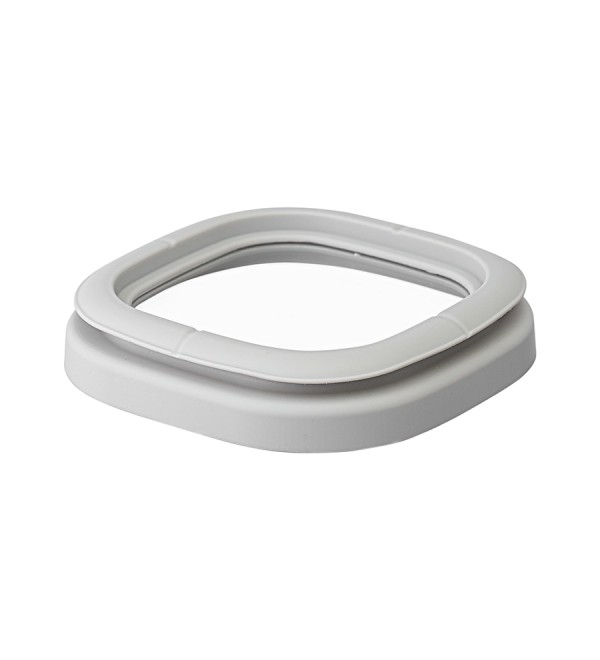 Банка для хранения квадратная vacuum glass, 1,5 л, светло-серая