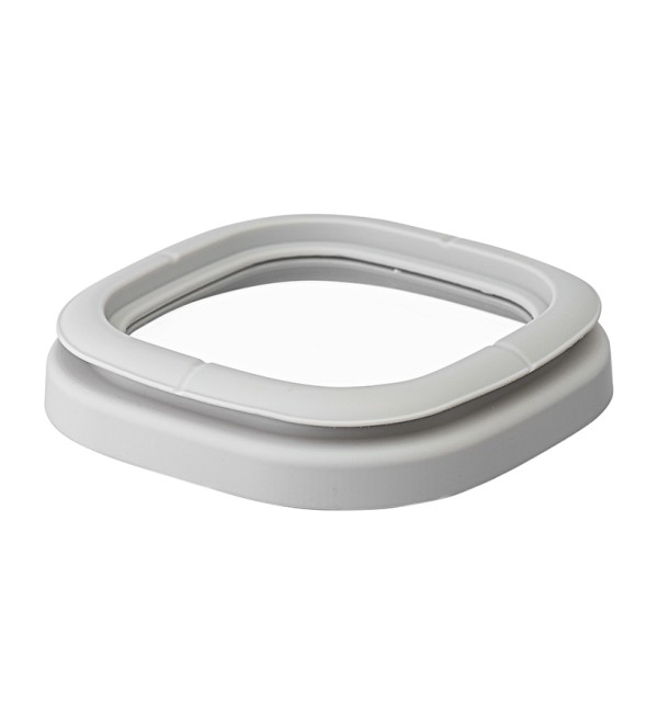 Банка для хранения квадратная vacuum glass, 1,5 л, светло-серая