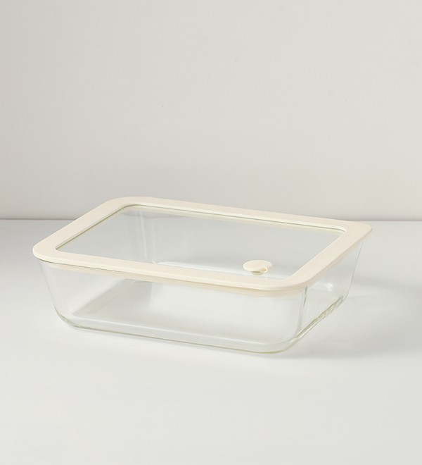 Контейнер для запекания и хранения с вакуумным эффектом vacuum glass, 1,4 л, молочный