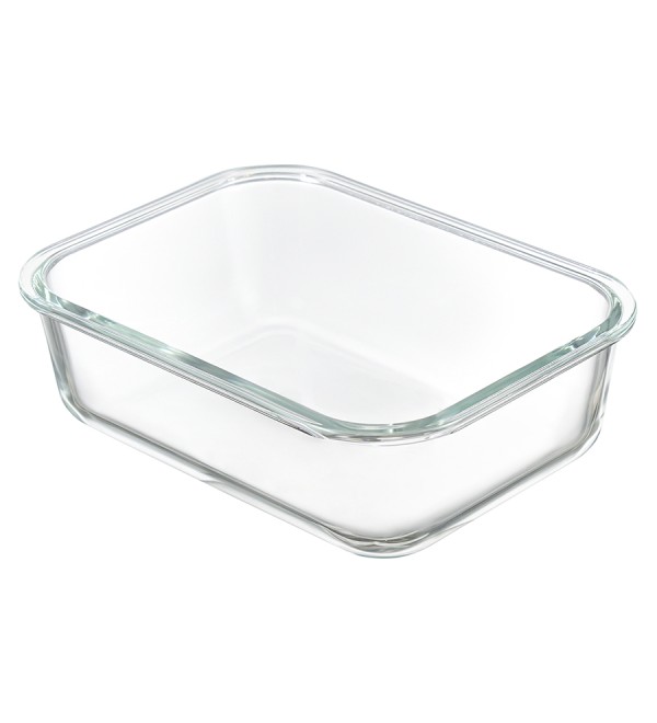 Контейнер для запекания и хранения прямоугольный click glass, 1,5 л, светло-серый