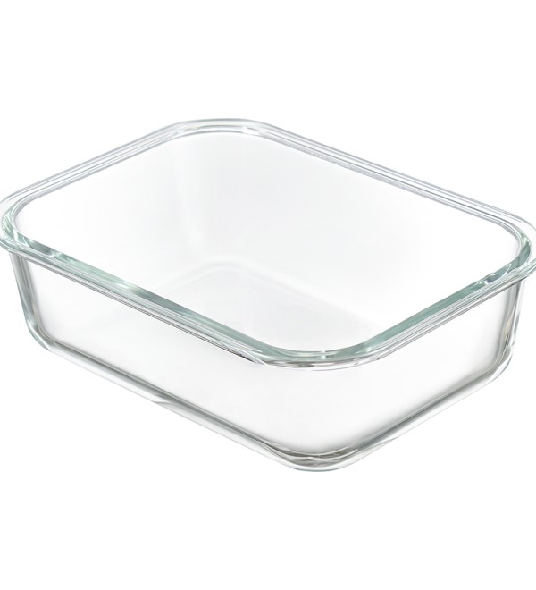 Контейнер для запекания и хранения прямоугольный click glass, 1,5 л, светло-серый