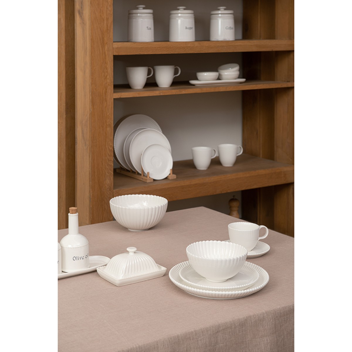 Банка для чая белого цвета из коллекции kitchen spirit, 820 мл