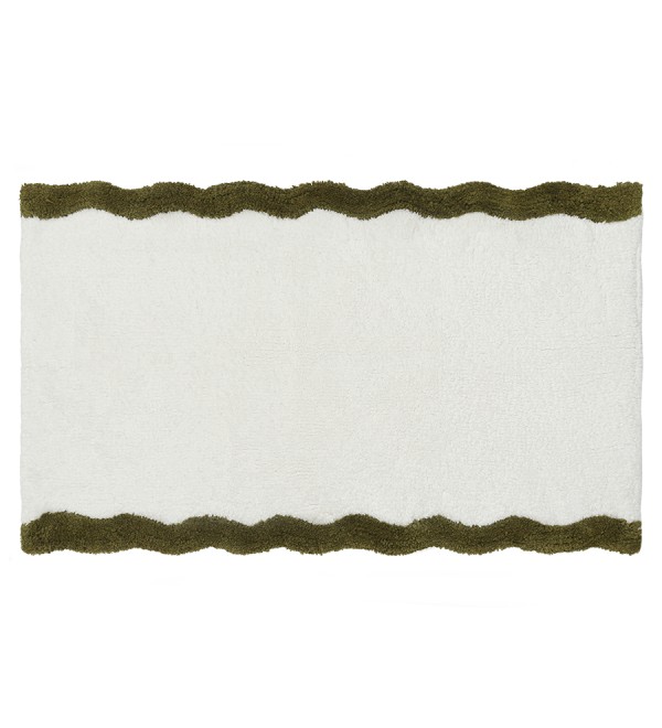 Коврик для ванной с кантом оливкового цвета из коллекции trendy ruffles, 50x80 см