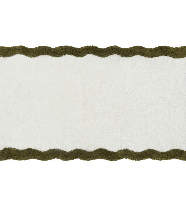 Коврик для ванной с кантом оливкового цвета из коллекции trendy ruffles, 50x80 см
