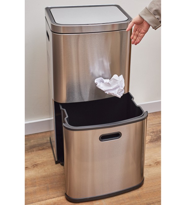 Контейнер мусорный с 2-мя отделениями smart bin, сенсорный, 60 л