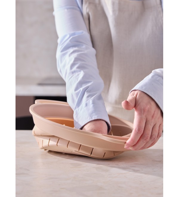 Дуршлаг складной силиконовый smart helper, D25,5 см, карамель