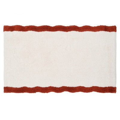 Коврик для ванной с кантом терракотового цвета из коллекции trendy ruffles, 50x80 см