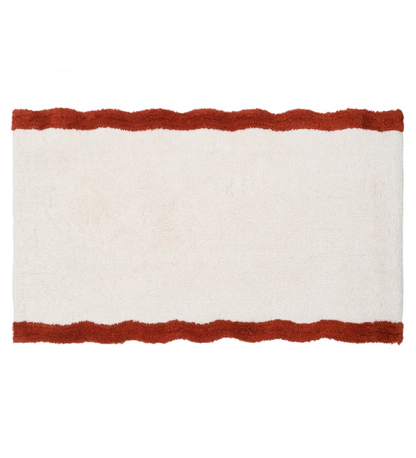 Коврик для ванной с кантом терракотового цвета из коллекции trendy ruffles, 50x80 см