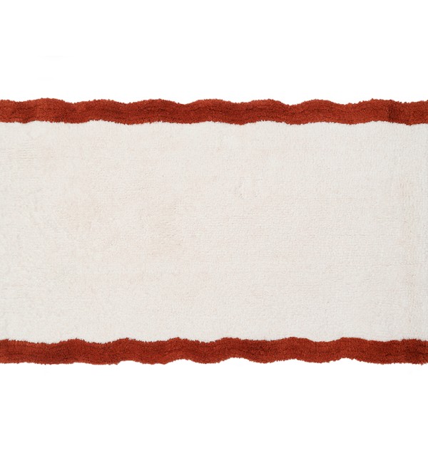 Коврик для ванной с кантом терракотового цвета из коллекции trendy ruffles, 50x80 см