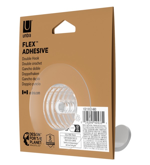 Крючок универсальный flex adhesive, белый
