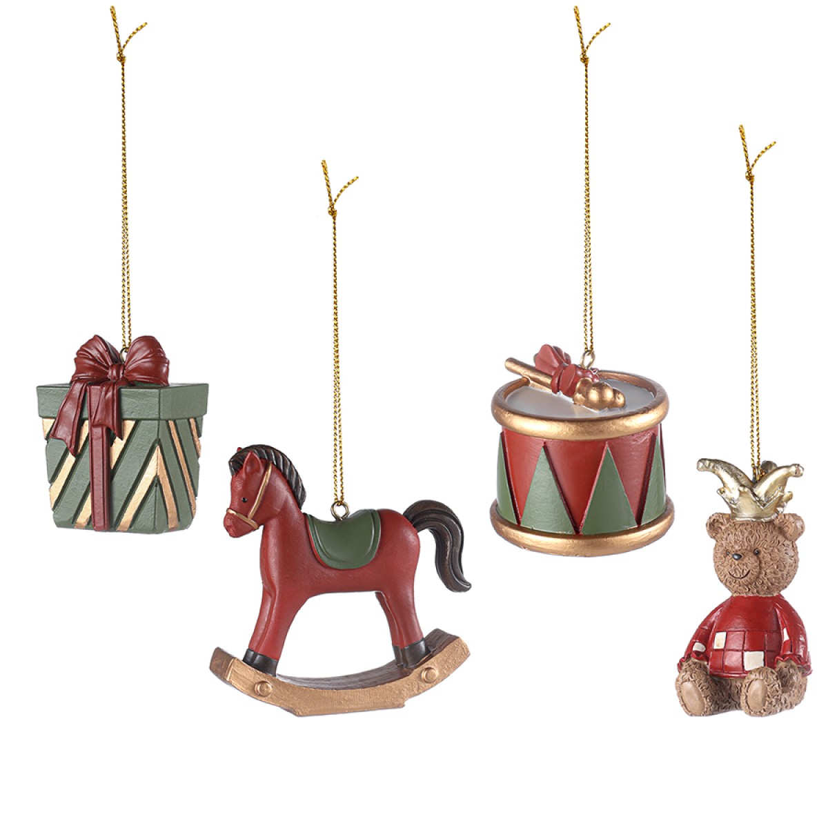 Набор ёлочных украшений classic christmas charm из коллекции new year essential, 4 шт.