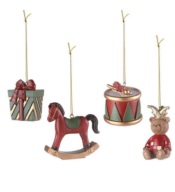 Набор ёлочных украшений classic christmas charm из коллекции new year essential, 4 шт.