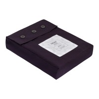 Простыня на резинке из стираного перкаля сливового цвета из коллекции essential, 180х200х30 см