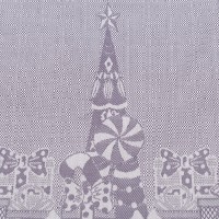 Салфетка из хлопка фиолетово-серого цвета с рисунком Щелкунчик, new year essential, 53х53см
