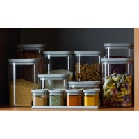 Банка для хранения прямоугольная vacuum glass, 1,75 л, светло-серая