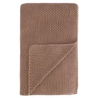 Плед из стираного хлопка цвета мокко из коллекции essential, 130x180 см
