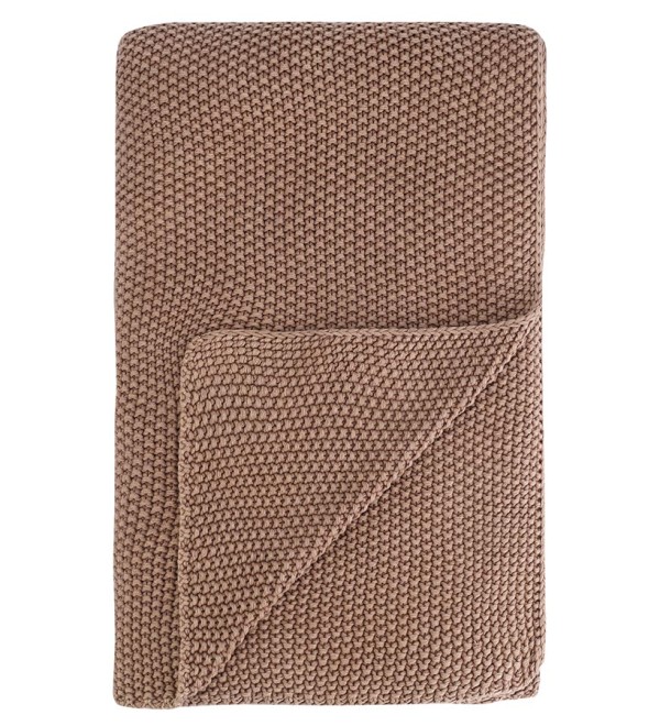 Плед из стираного хлопка цвета мокко из коллекции essential, 130x180 см