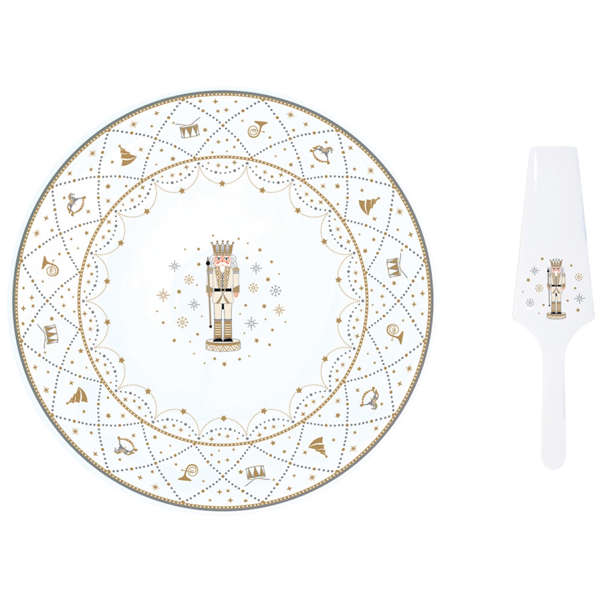 Блюдо для торта с лопаткой royal nutcracker, D32 см