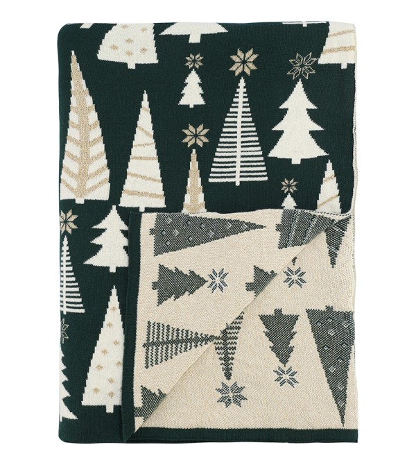 Плед из хлопка с новогодним рисунком whitewood из коллекции new year essential, 130x180 см