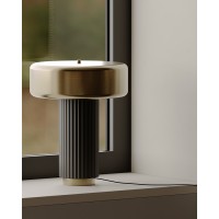 Лампа настольная stone, D27х35 см, черная/золотистая