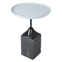 Столик кофейный sustainable collection, D38 см, серый/черно-белый