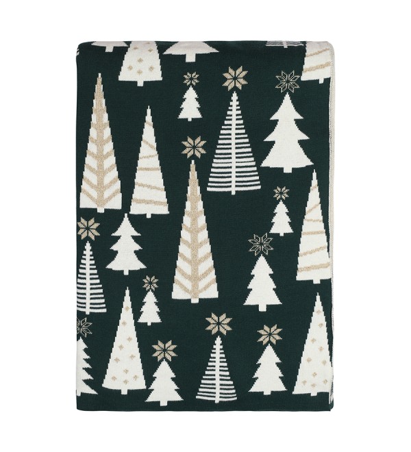 Плед из хлопка с новогодним рисунком whitewood из коллекции new year essential, 130x180 см