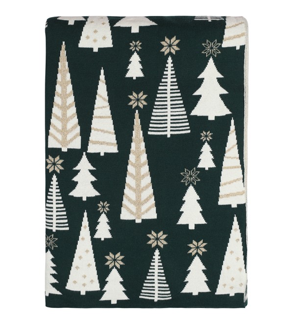Плед из хлопка с новогодним рисунком whitewood из коллекции new year essential, 130x180 см