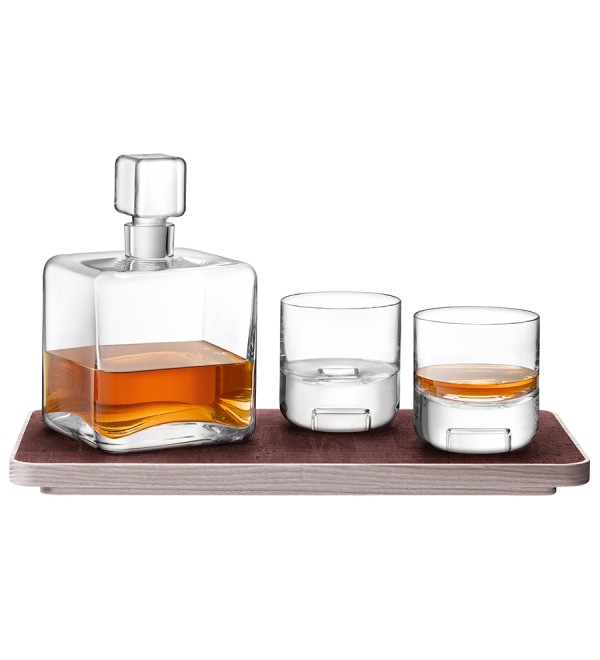 Набор для виски на деревянном подносе cask, 3 пред.